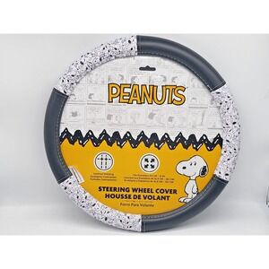 Peanuts Snoopy Steering Wheel Cover Black White 14.5–15" Car Accessory New